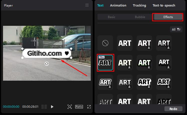 Thêm hiệu ứng cho văn bản trên máy tính