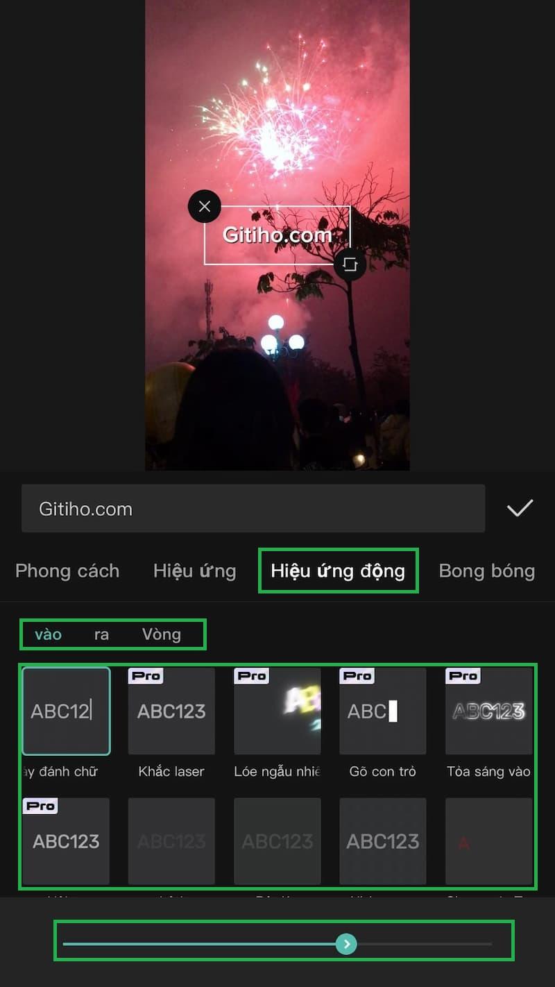 Thêm hiệu ứng chuyển động cho văn bản