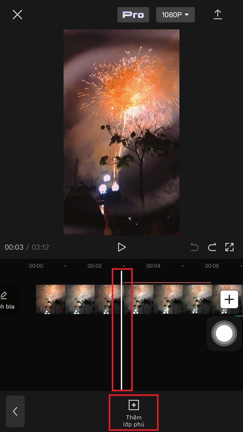 Chọn công cụ thêm lớp phủ