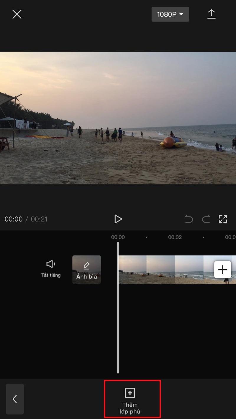 Thêm lớp phủ trên thanh công cụ