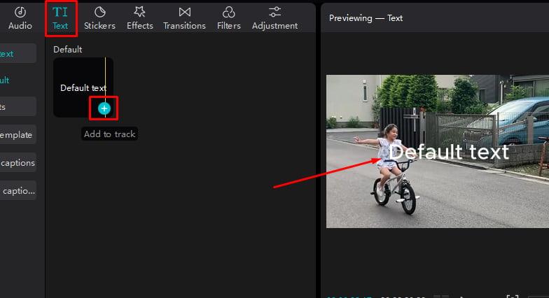 Thêm Text cho video Capcut