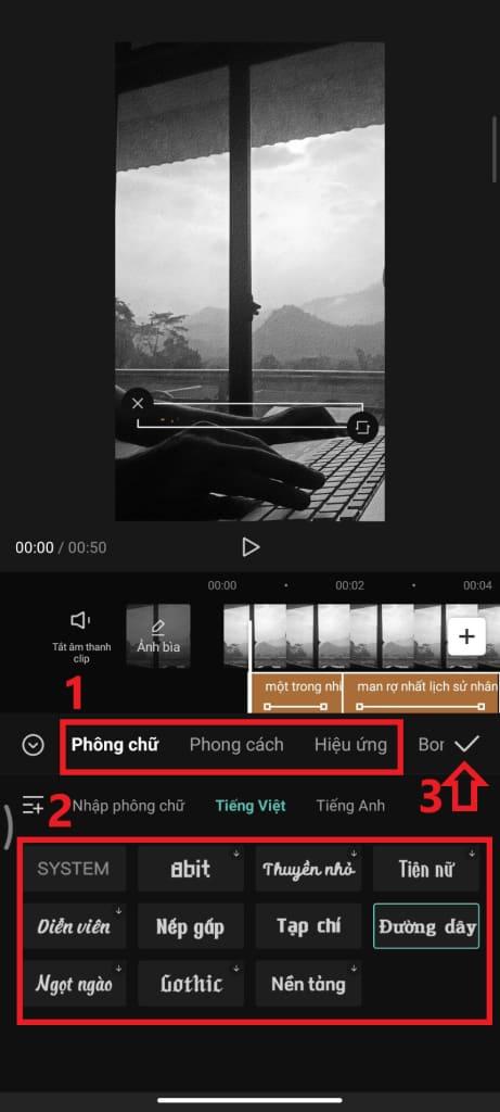 Thiết lập cài đặt kiểu chữ cho phụ đề