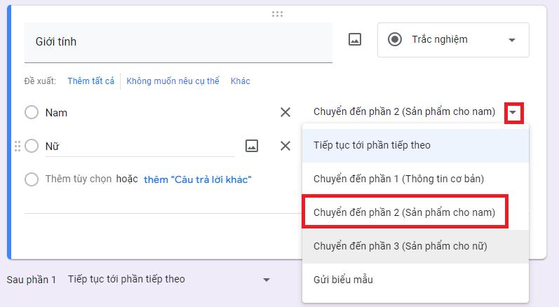 Thiết lập các phần và logic của Google Form 4