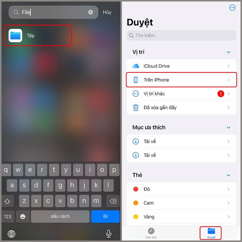 Tìm các tệp đã lưu về iPhone