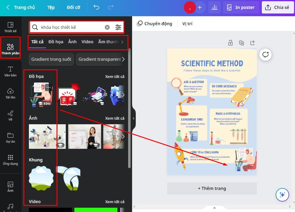 Tìm kiếm và thay thế ảnh trong poster