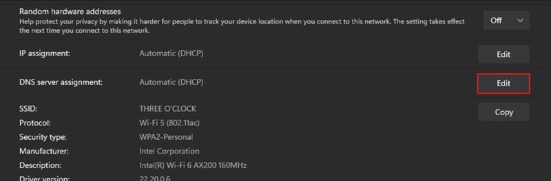 Truy cập vào cài đặt mạng