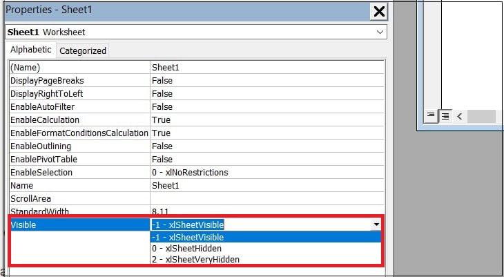 Cửa sổ Properties trong VBA