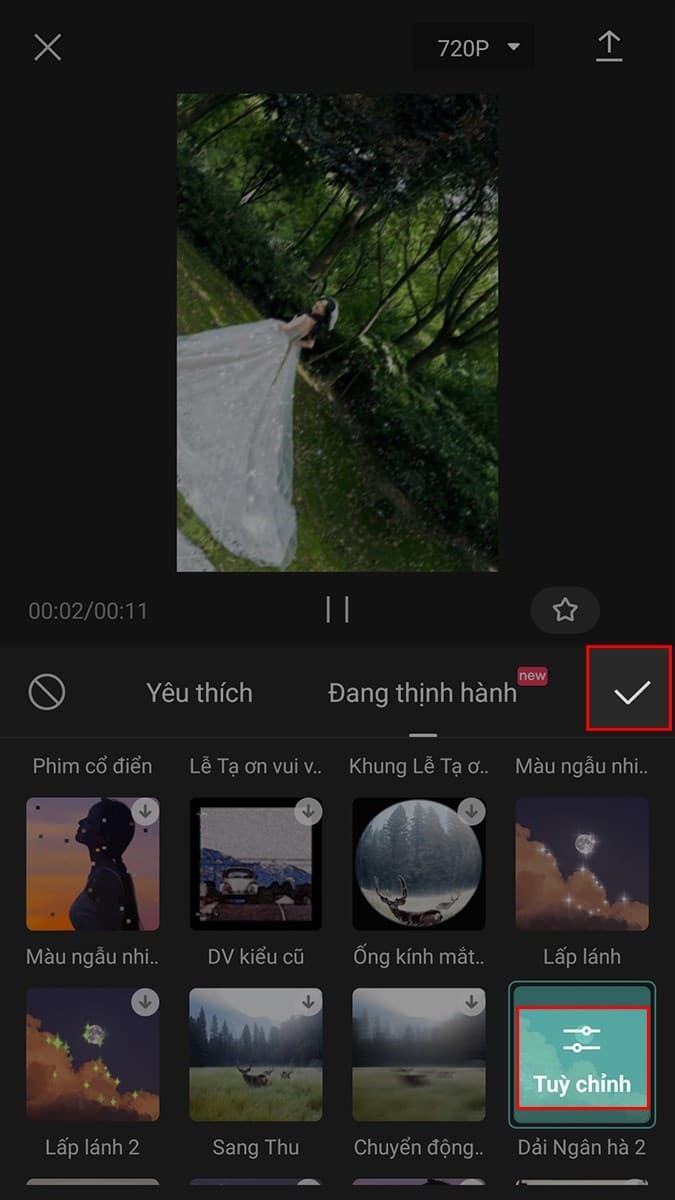 Tùy chỉnh tốc độ và bộ lọc