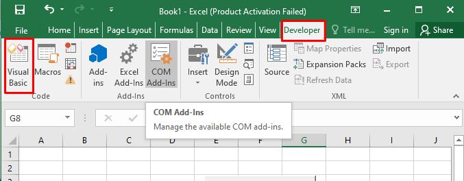 Vào tab Developer trong Excel