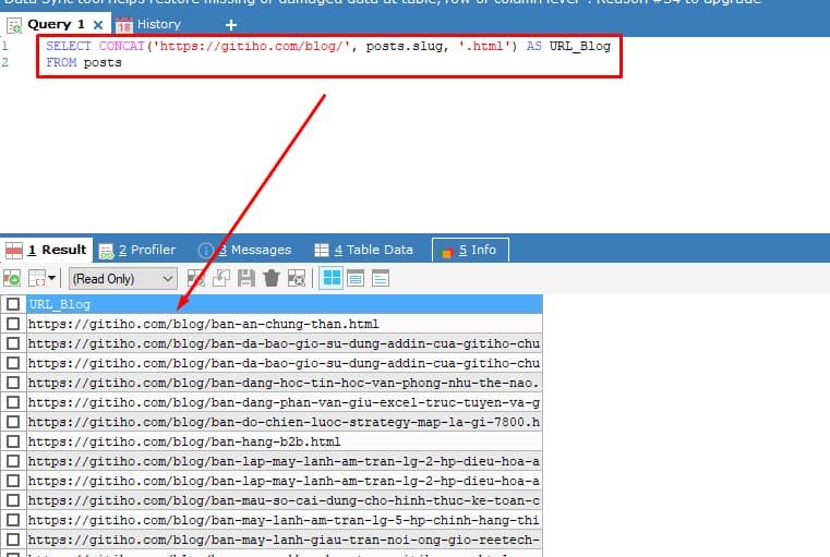 ví dụ hàm CONCAT trong SQL 3