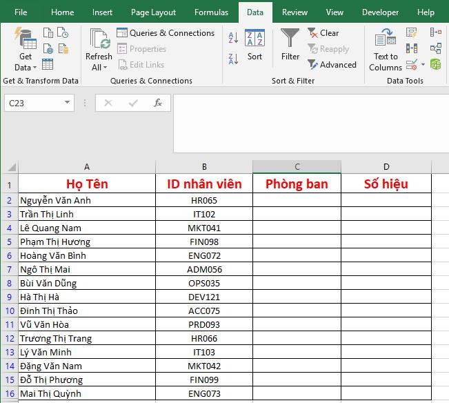 Ví dụ về tách chữ và số ra khỏi chuỗi trong Excel