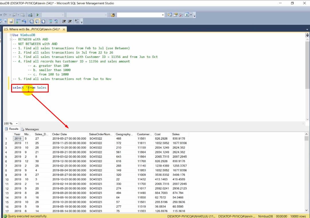 Toán tử điều kiện BETWEEN trong SQL - Định nghĩa, Cách dùng
