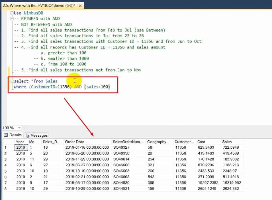 Toán tử điều kiện BETWEEN trong SQL - Định nghĩa, Cách dùng