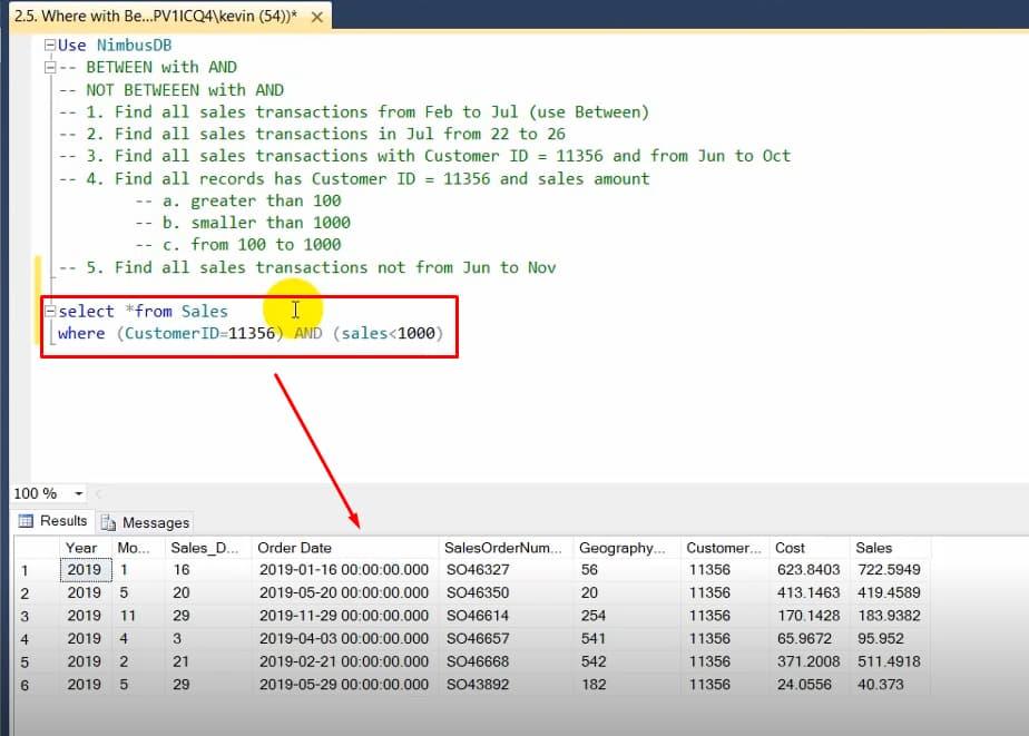 Toán tử điều kiện BETWEEN trong SQL - Định nghĩa, Cách dùng
