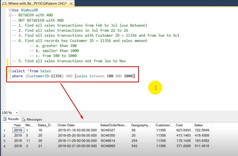 Toán tử điều kiện BETWEEN trong SQL - Định nghĩa, Cách dùng