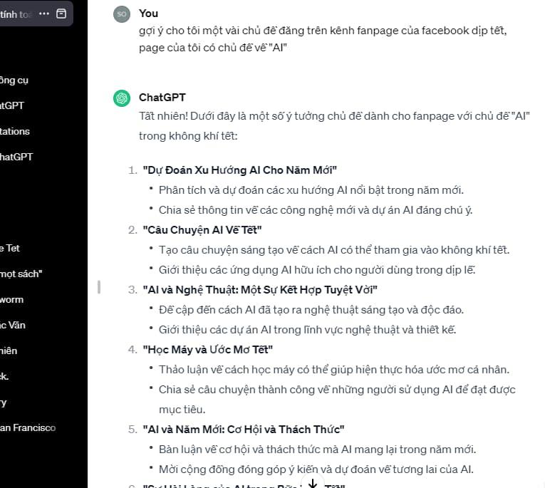 Viết các bài đăng trên mạng xã hội bằng ChatGPT