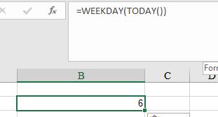 Xác định thứ trong tuần bằng hàm WEEKDAY