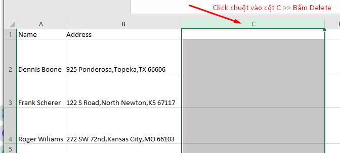 Xóa bỏ cột phụ