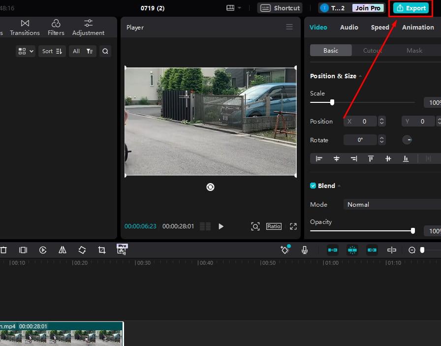 Xuất video Capcut trên máy tính