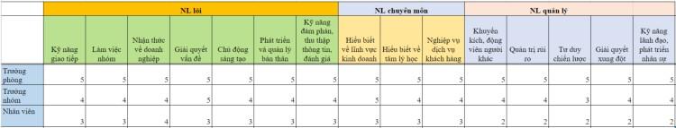 Cách xây dựng khung năng lực theo vị trí trong doanh nghiệp