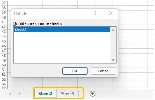 Cách ẩn 1 sheet trong Excel 2