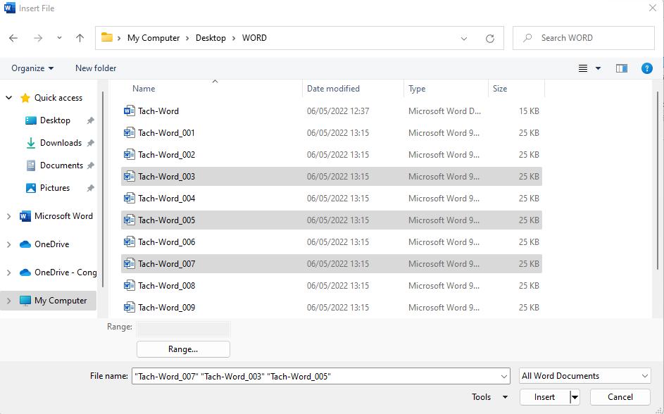 Tách một hoặc nhiều trang Word bất kỳ bằng VBA