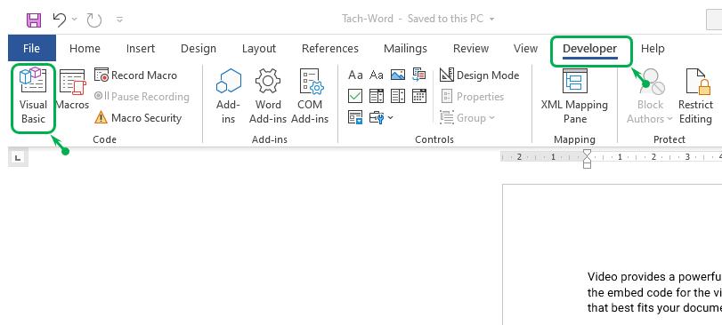 Tách một hoặc nhiều trang Word bất kỳ bằng VBA