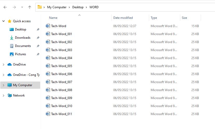 Tách một hoặc nhiều trang Word bất kỳ bằng VBA