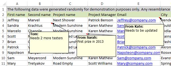 Hướng dẫn in nội dung comments trong Microsoft Excel
