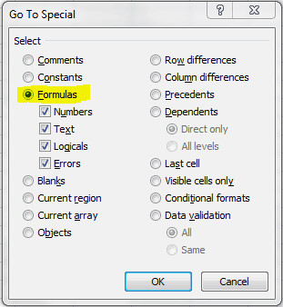 5 lợi ích lệnh go to special đem lại cho người dùng Excel