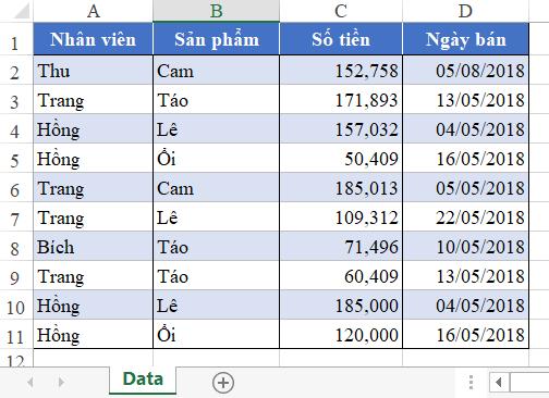 Hướng dẫn cách lọc dữ liệu sang sheet khác bằng Advanced Filter trong Excel