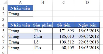 Hướng dẫn cách lọc dữ liệu sang sheet khác bằng Advanced Filter trong Excel