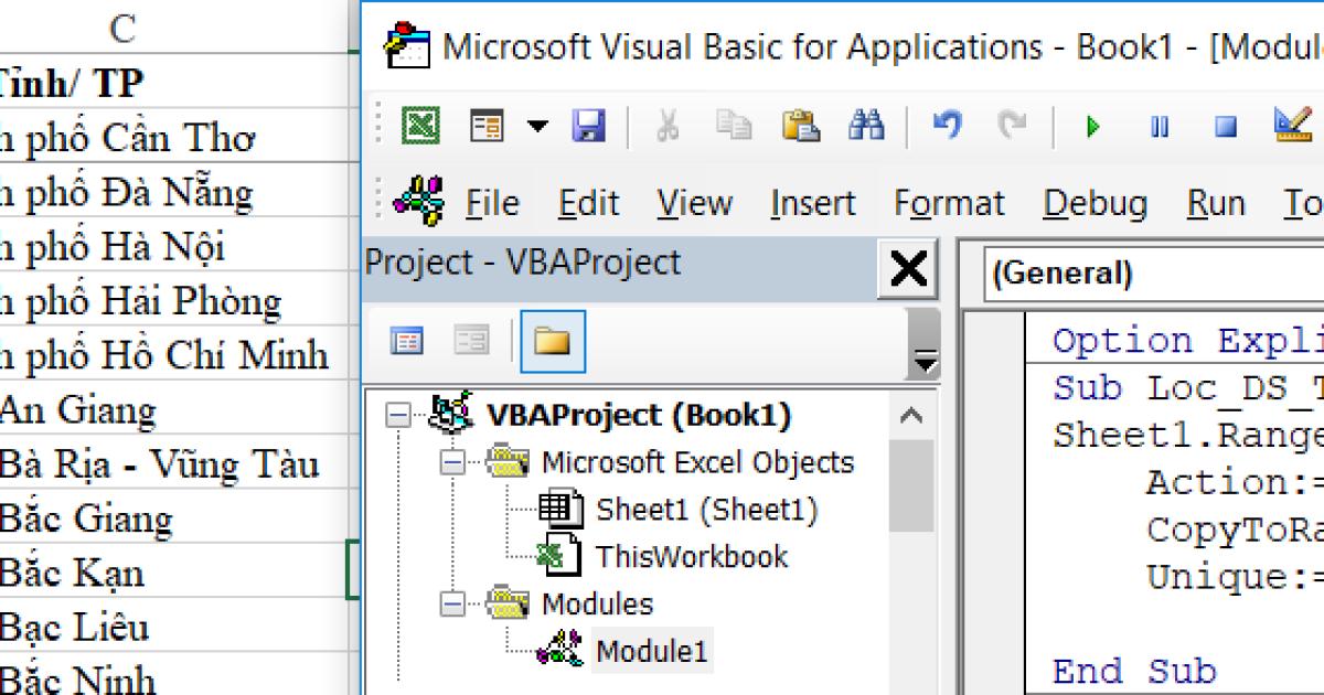 Cách tạo danh sách phụ thuộc nhau trong Excel
