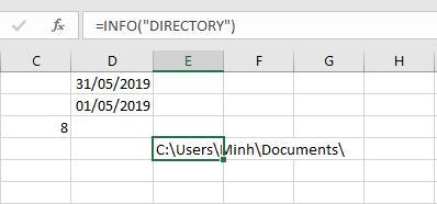 Hướng dẫn lấy thông tin với hàm INFO trong Excel
