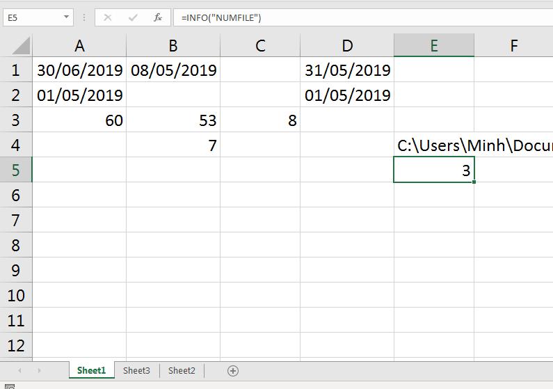Hướng dẫn lấy thông tin với hàm INFO trong Excel