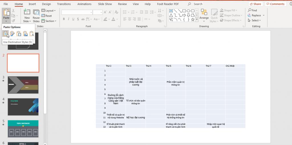 Hướng dẫn cách chèn bảng tính Excel vào trong PowerPoint