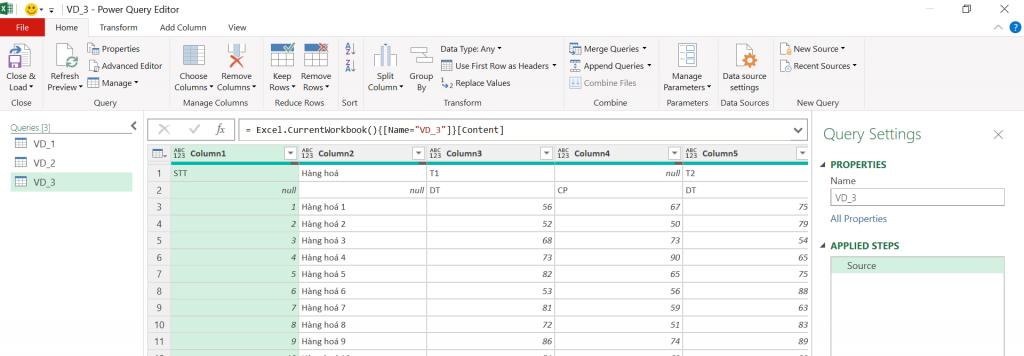 Chuẩn hoá dữ liệu đơn giản trên Excel bằng Power Query