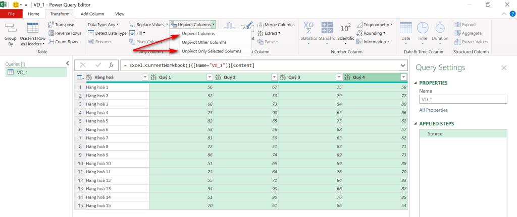 Chuẩn hoá dữ liệu đơn giản trên Excel bằng Power Query