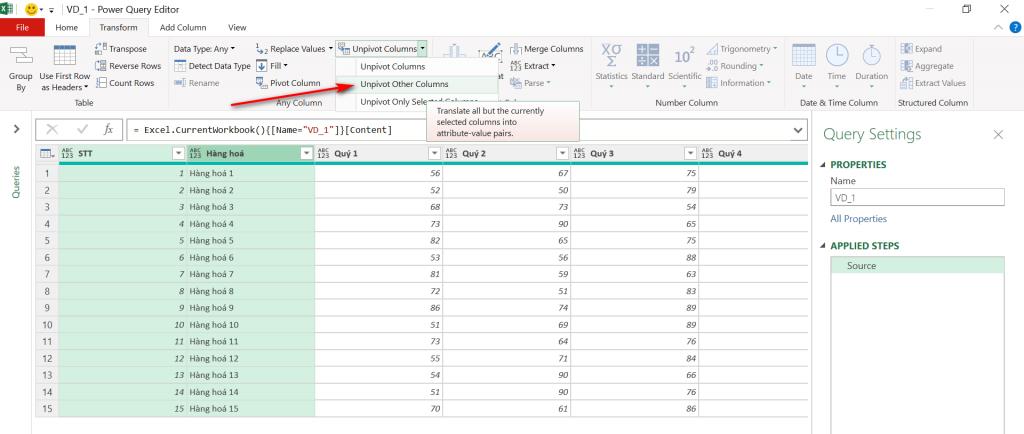 Chuẩn hoá dữ liệu đơn giản trên Excel bằng Power Query