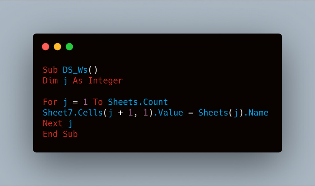 Hướng dẫn lấy ra danh sách tên các Sheet hiện có trong Excel