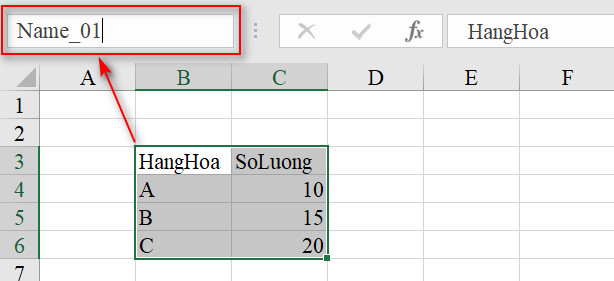 Hướng dẫn các cách để bạn đặt tên cho vùng trong Excel