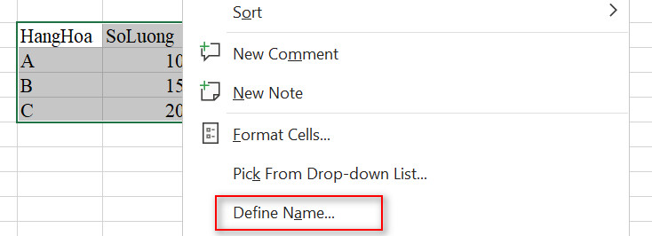 Hướng dẫn các cách để bạn đặt tên cho vùng trong Excel