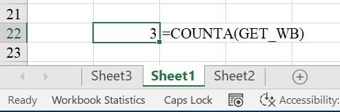 Cách đếm số lượng Sheet bằng công thức Excel