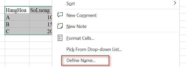 Hướng dẫn các cách để bạn đặt tên cho vùng trong Excel