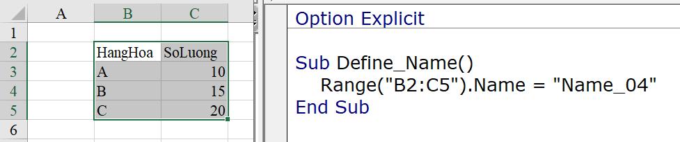 Hướng dẫn các cách để bạn đặt tên cho vùng trong Excel