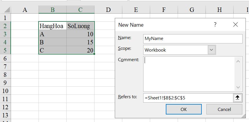 Hướng dẫn các cách để bạn đặt tên cho vùng trong Excel