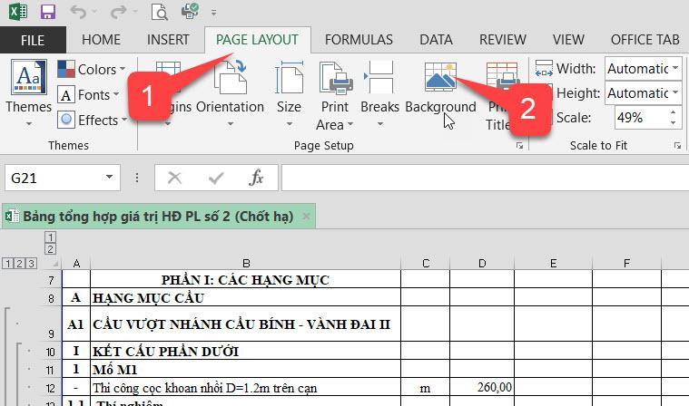 HƯỚNG DẪN CÁCH CHÈN, THAY ĐỔI HÌNH NỀN, BACKGROUND TRONG EXCEL