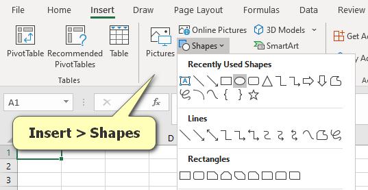 Hướng dẫn cách vẽ Shapes giữ đúng định dạng trong Excel