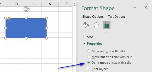 Hướng dẫn cách cố định các đối tượng với hàng, cột trong Excel