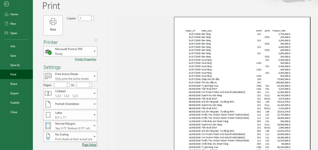 Hướng dẫn cách xử lý khi in file Excel xuất hiện cả tiêu đề dòng và cột